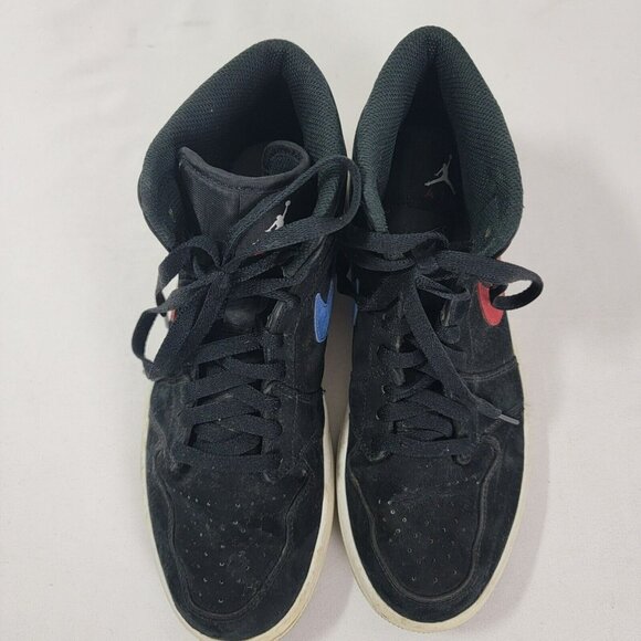 Air Jordan Retro Shoes Sneakers Black Mid 554724-065 Red Blue Swoosh Mens Size 8 - Picture 2 of 9